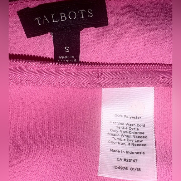 Talbots Bright Pink Sleeveless Blouse w/Tie Front - Picture 9 of 9